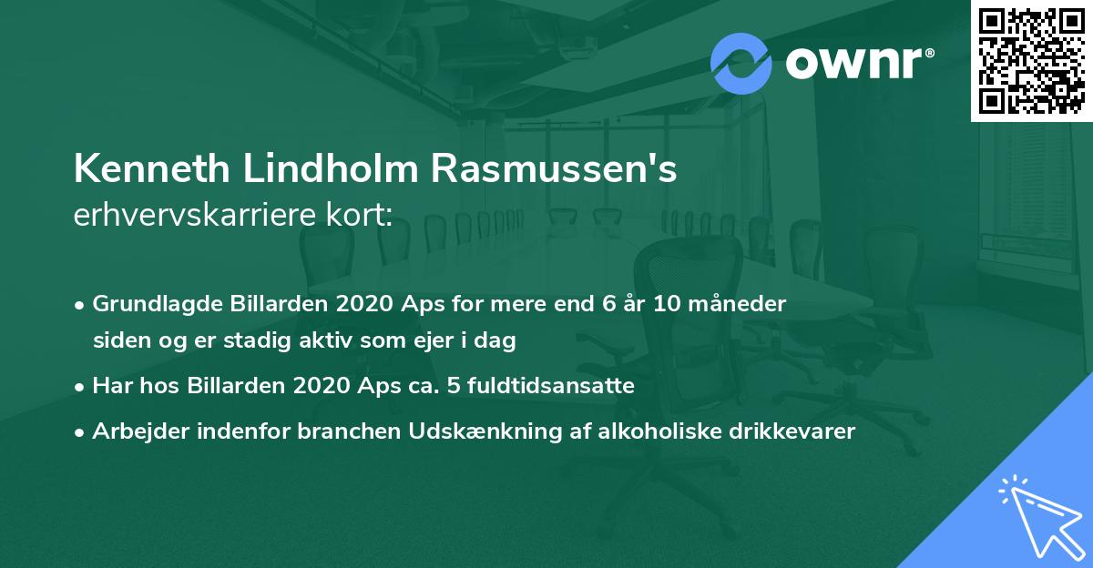 Kenneth Lindholm Rasmussen's erhvervskarriere kort