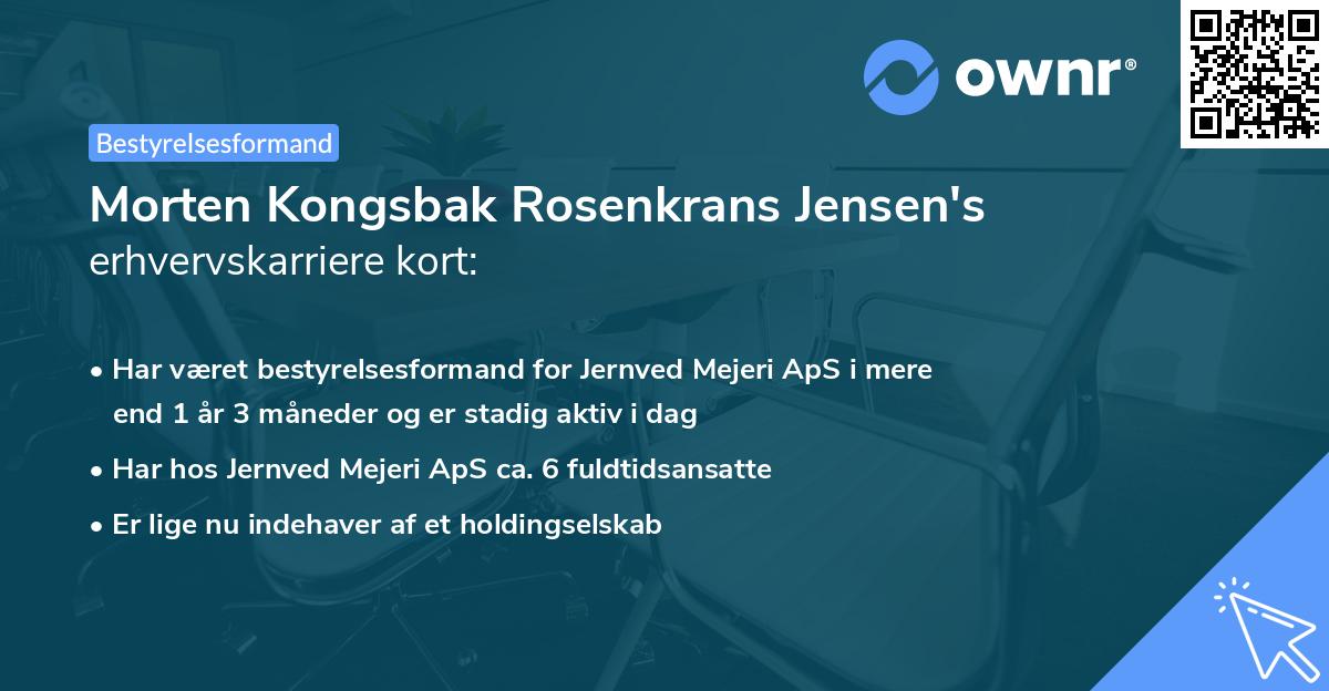 Morten Kongsbak Rosenkrans Jensen's erhvervskarriere kort