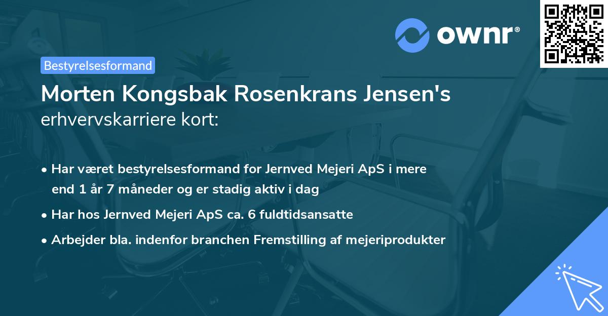 Morten Kongsbak Rosenkrans Jensen's erhvervskarriere kort