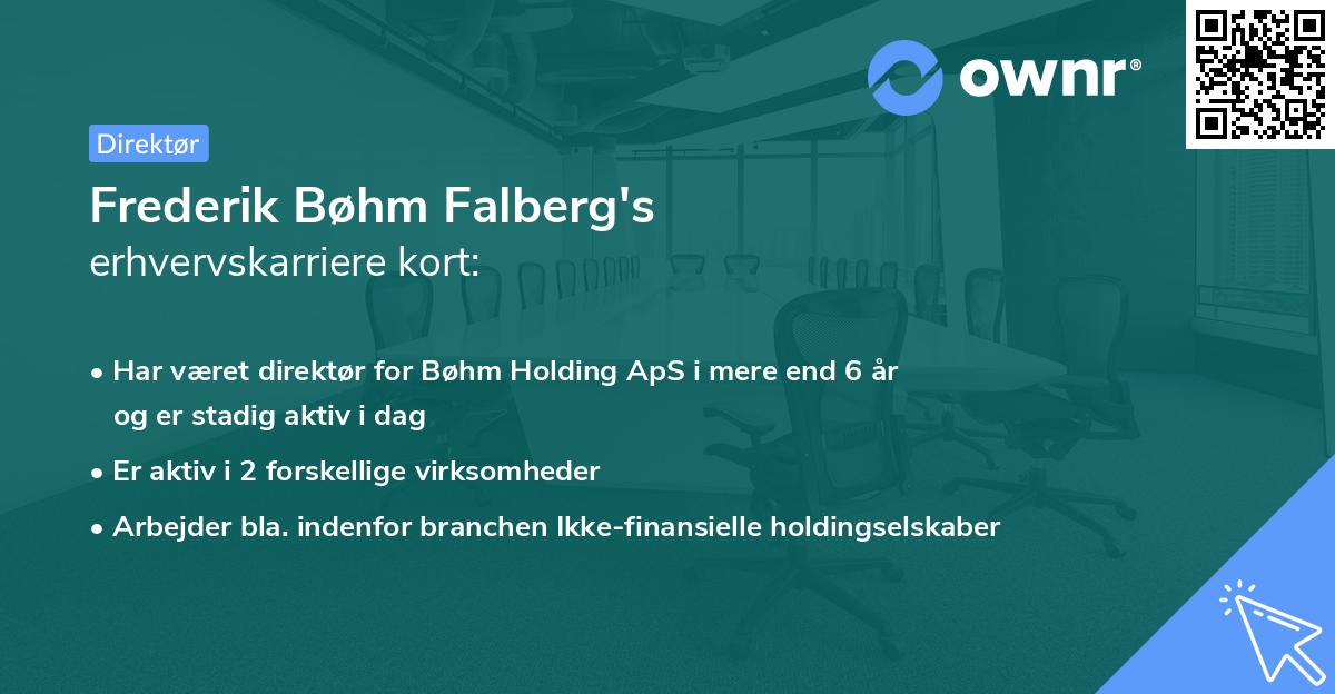 Frederik Bøhm Falberg's erhvervskarriere kort