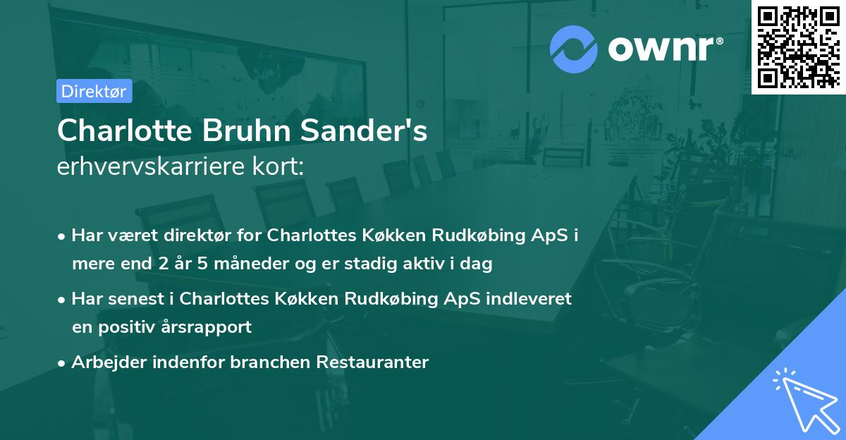 Charlotte Bruhn Sander's erhvervskarriere kort