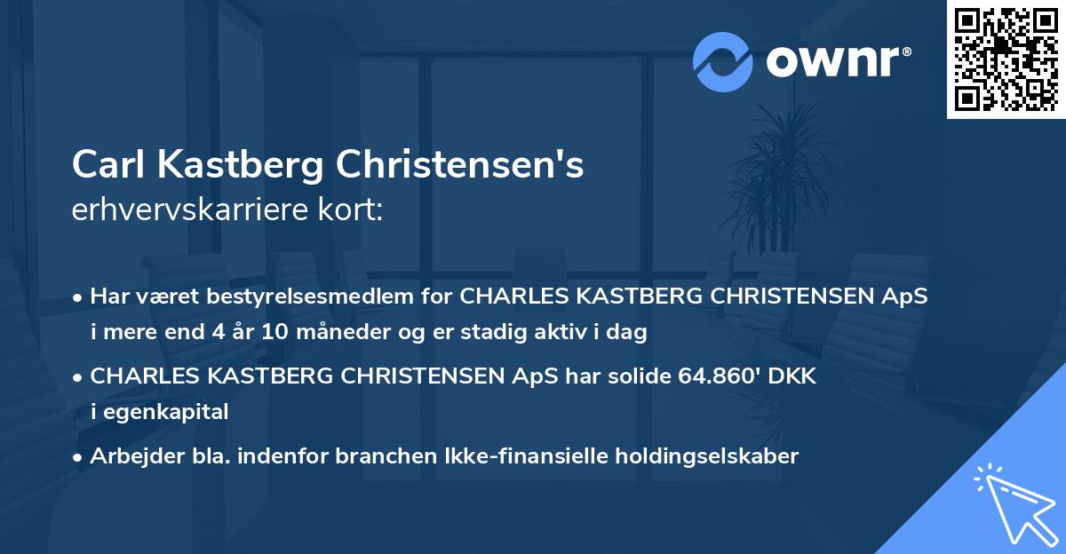 Carl Kastberg Christensen's erhvervskarriere kort