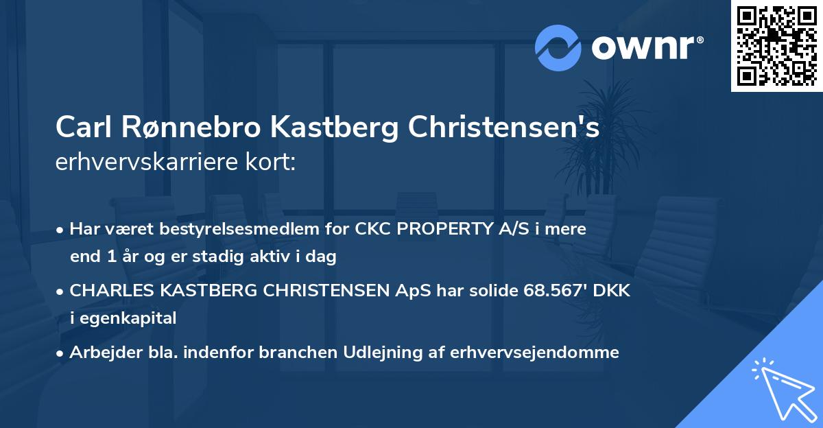 Carl Rønnebro Kastberg Christensen's erhvervskarriere kort