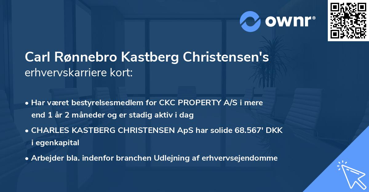 Carl Rønnebro Kastberg Christensen's erhvervskarriere kort