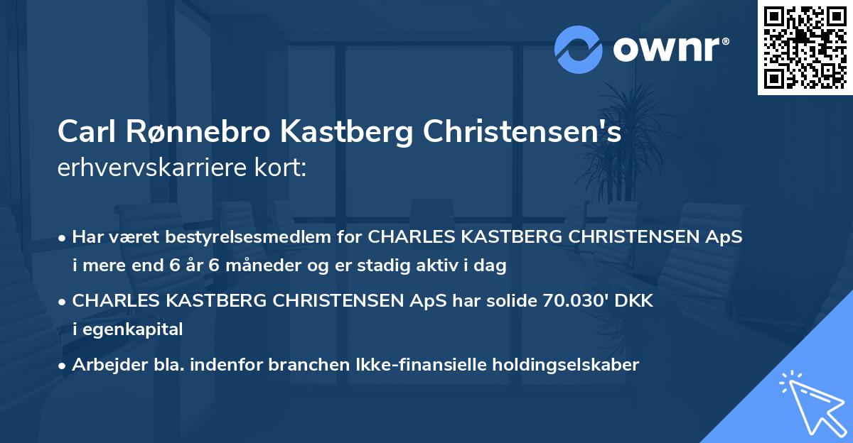 Carl Rønnebro Kastberg Christensen's erhvervskarriere kort