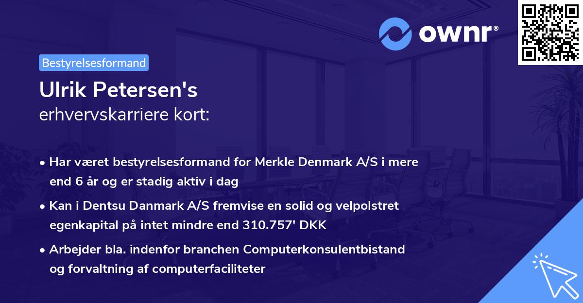Ulrik Petersen's erhvervskarriere kort