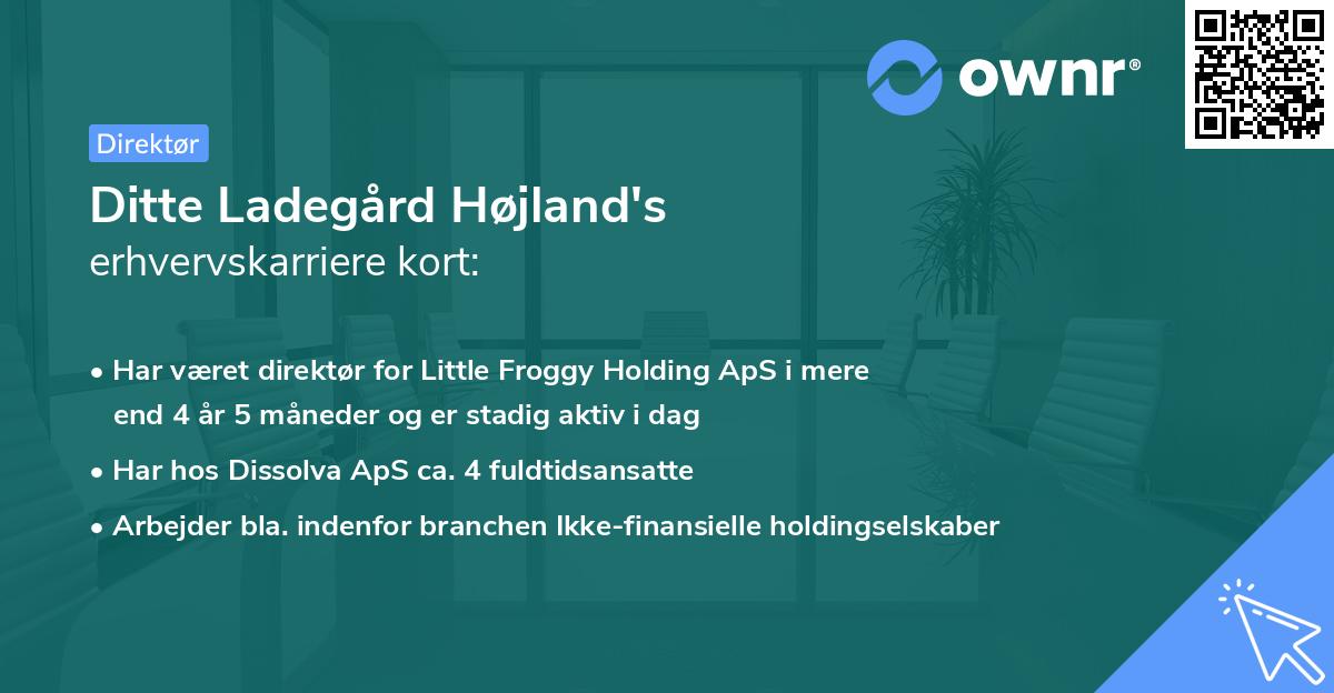 Ditte Ladegård Højland's erhvervskarriere kort