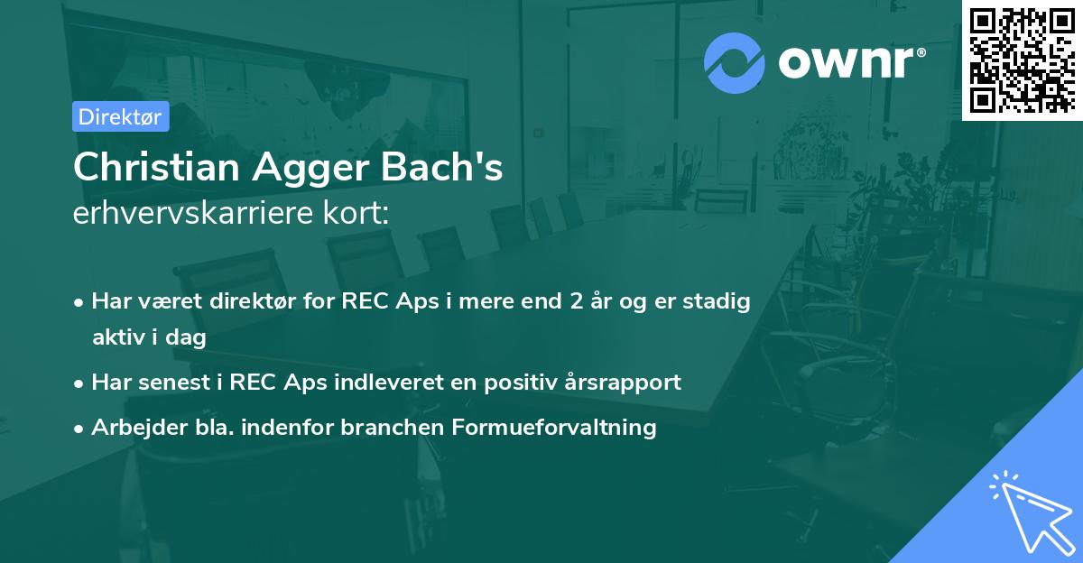 Christian Agger Bach's erhvervskarriere kort