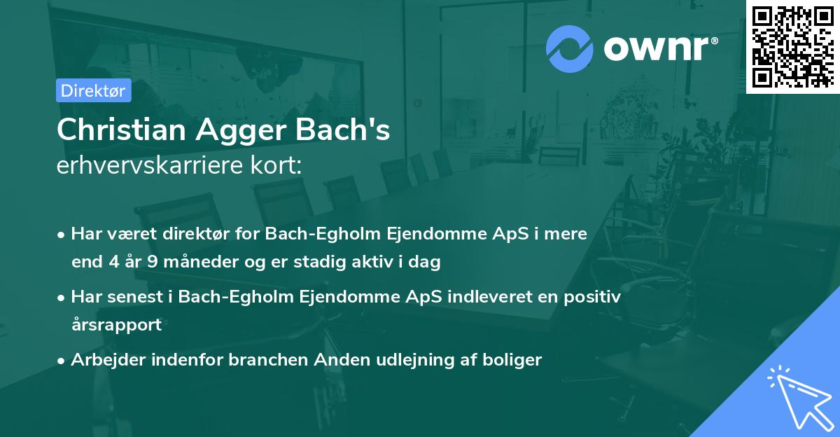 Christian Agger Bach's erhvervskarriere kort