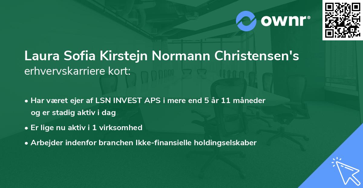 Laura Sofia Kirstejn Normann Christensen's erhvervskarriere kort
