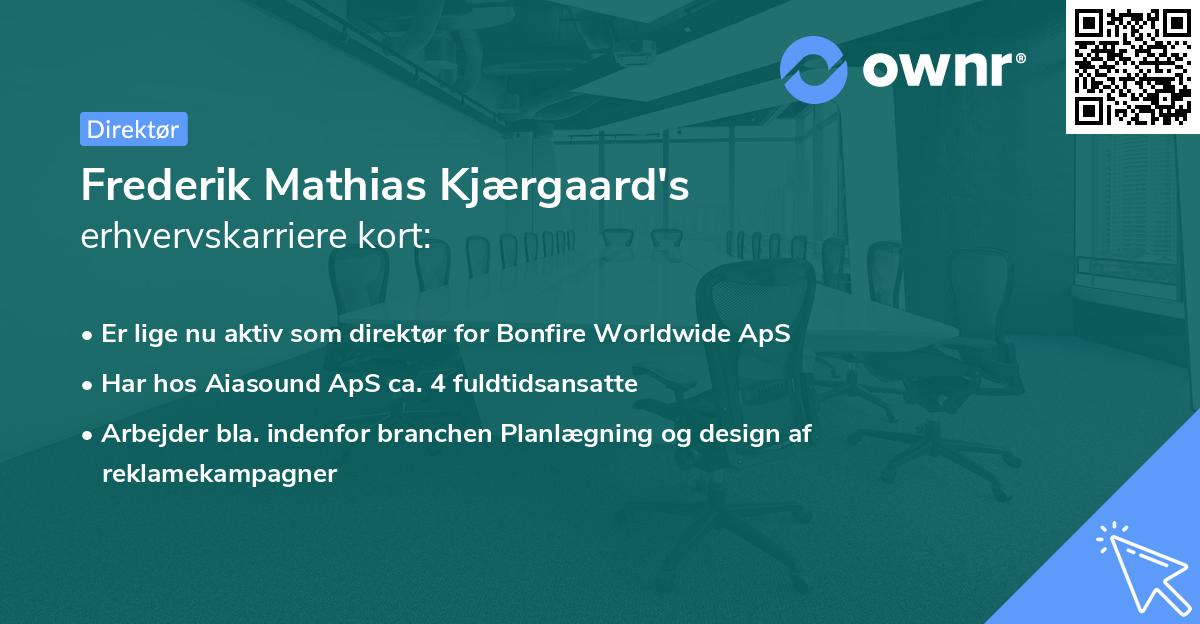Frederik Mathias Kjærgaard's erhvervskarriere kort