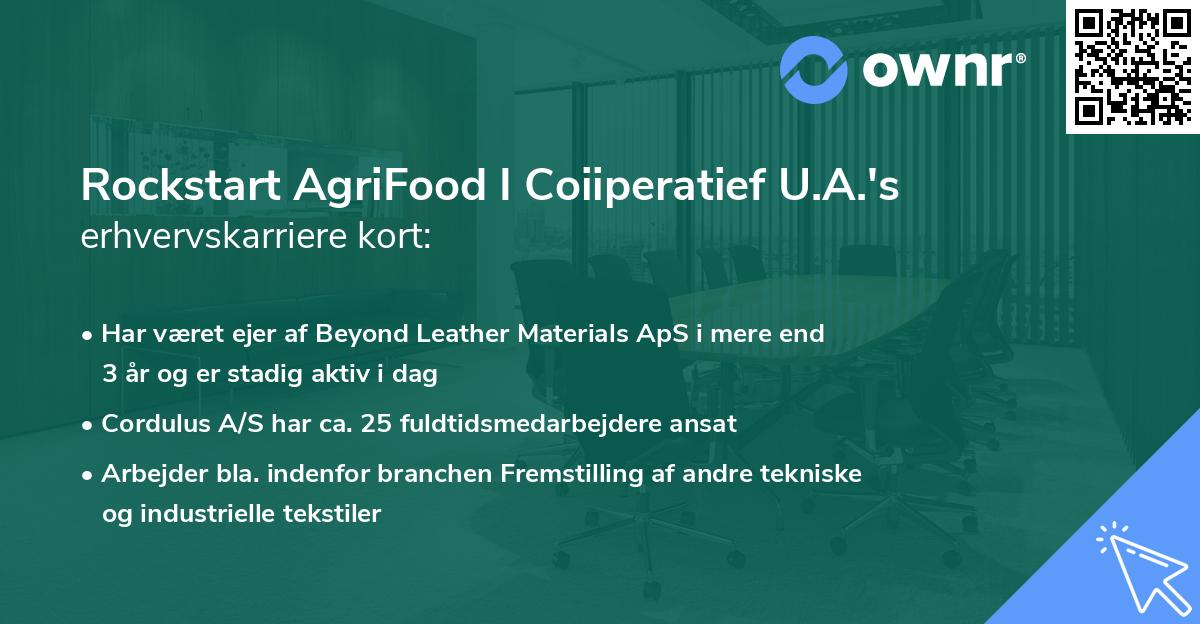 Rockstart AgriFood I Coiiperatief U.A.'s erhvervskarriere kort