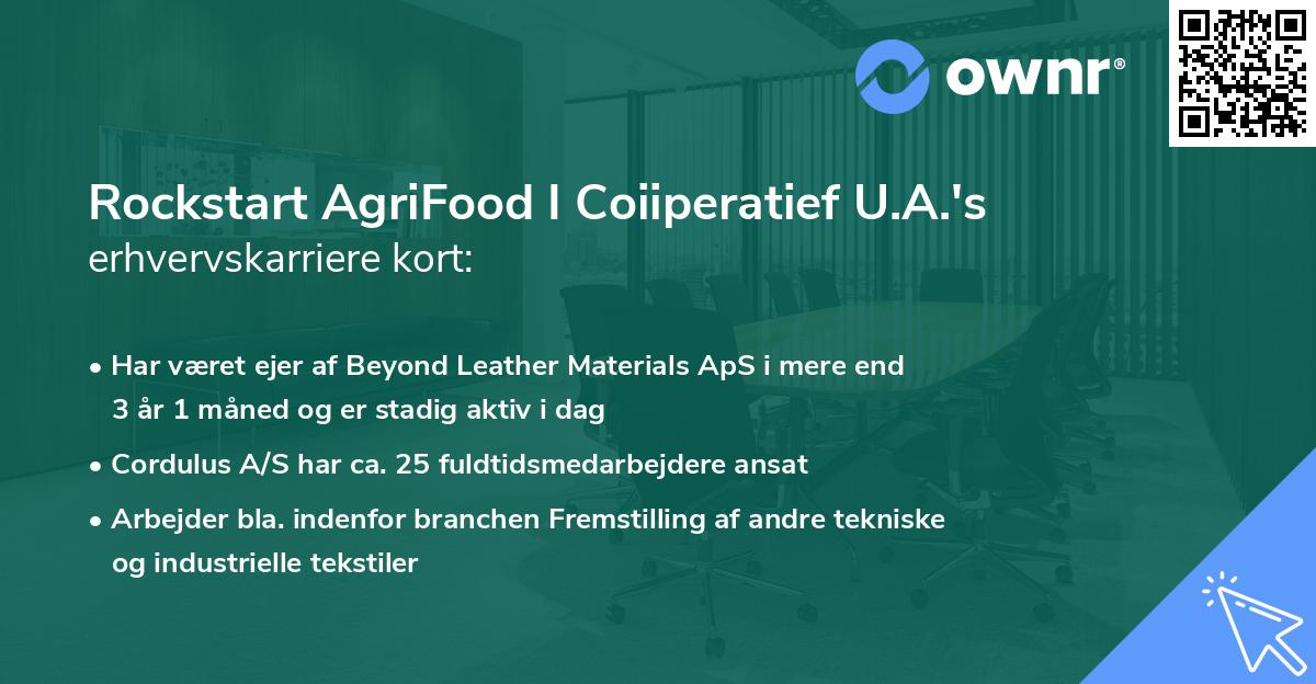 Rockstart AgriFood I Coiiperatief U.A.'s erhvervskarriere kort