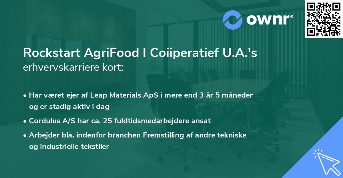 Rockstart AgriFood I Coiiperatief U.A.'s erhvervskarriere kort