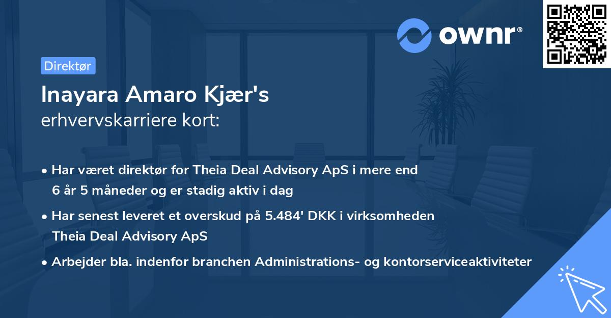 Inayara Amaro Kjær's erhvervskarriere kort