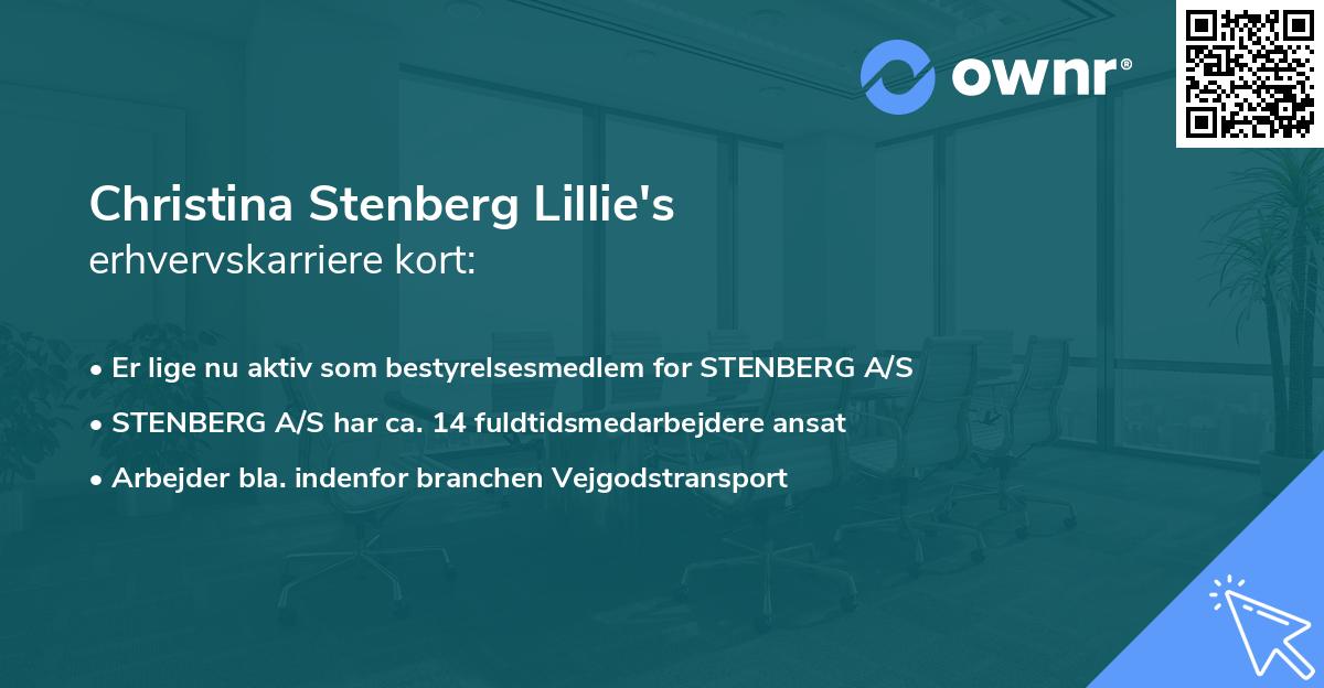 Christina Stenberg Lillie's erhvervskarriere kort