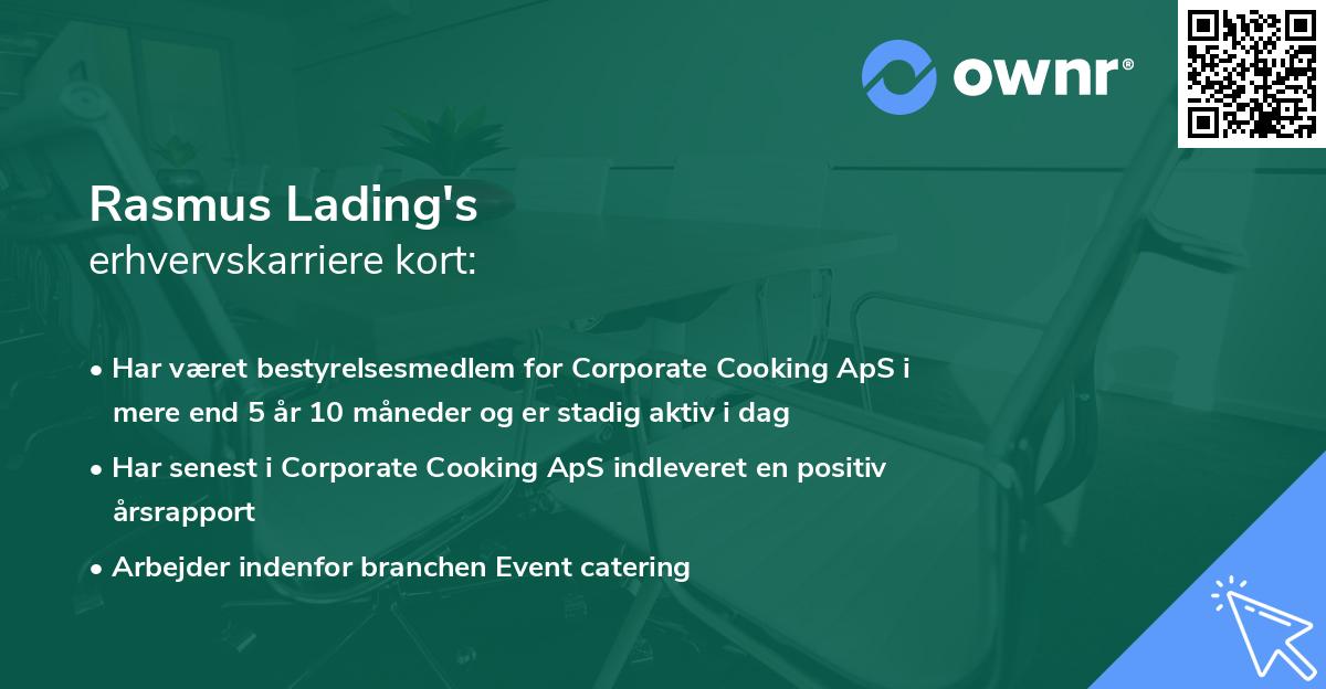 Rasmus Lading's erhvervskarriere kort