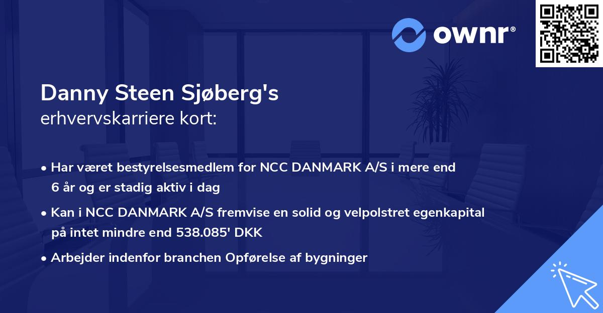 Danny Steen Sjøberg's erhvervskarriere kort
