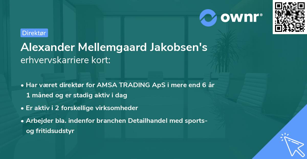 Alexander Mellemgaard Jakobsen's erhvervskarriere kort