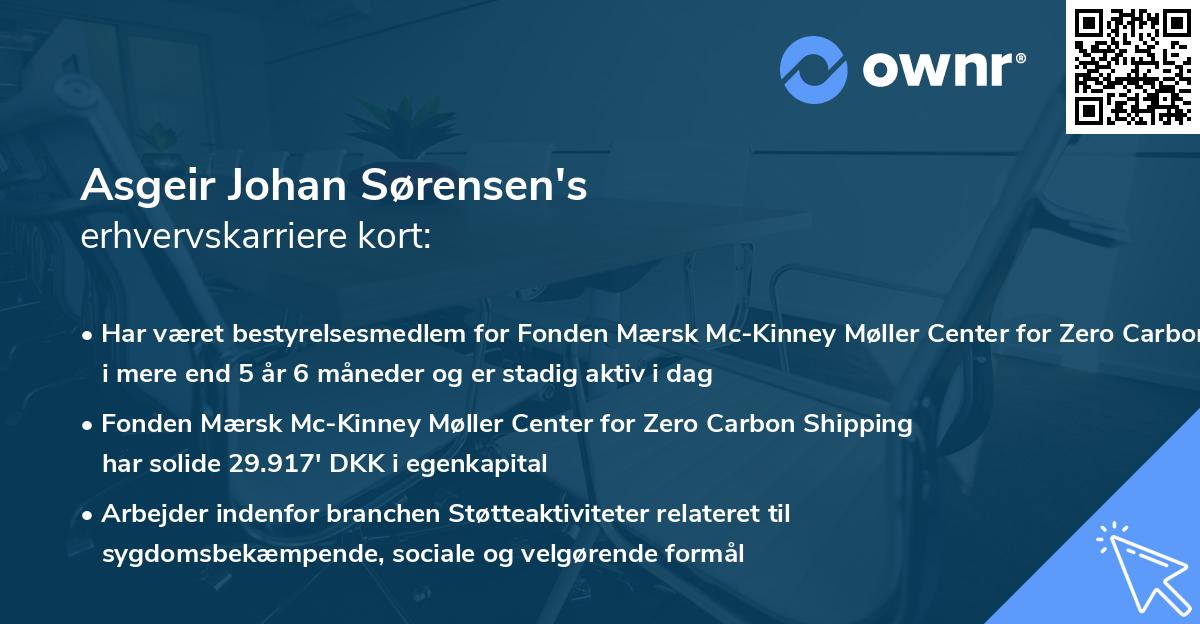 Asgeir Johan Sørensen's erhvervskarriere kort