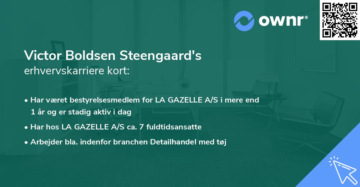 Victor Boldsen Steengaard's erhvervskarriere kort