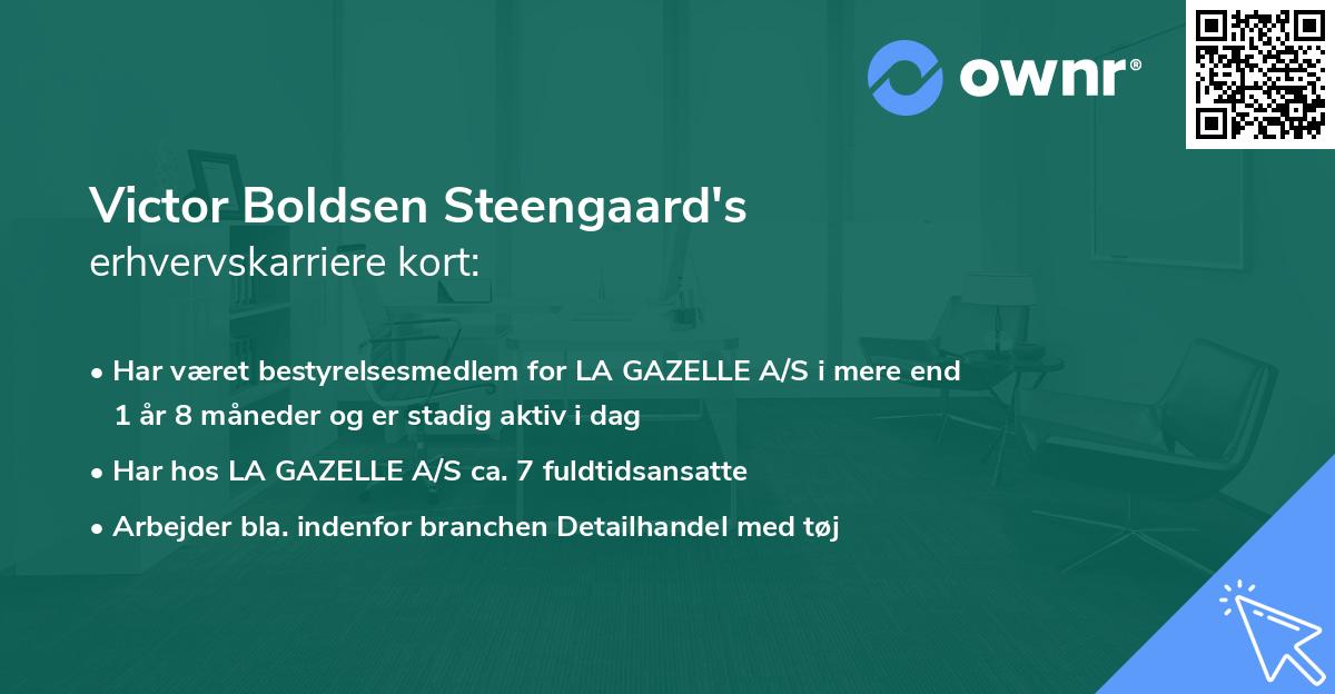 Victor Boldsen Steengaard's erhvervskarriere kort
