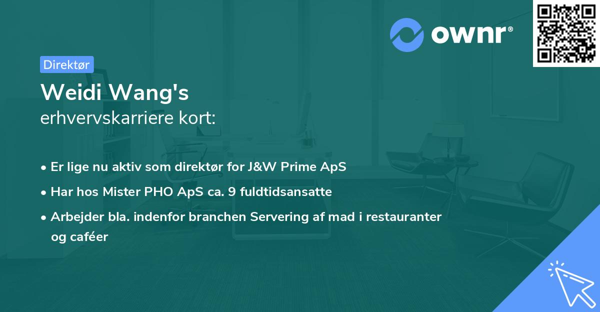 Weidi Wang's erhvervskarriere kort