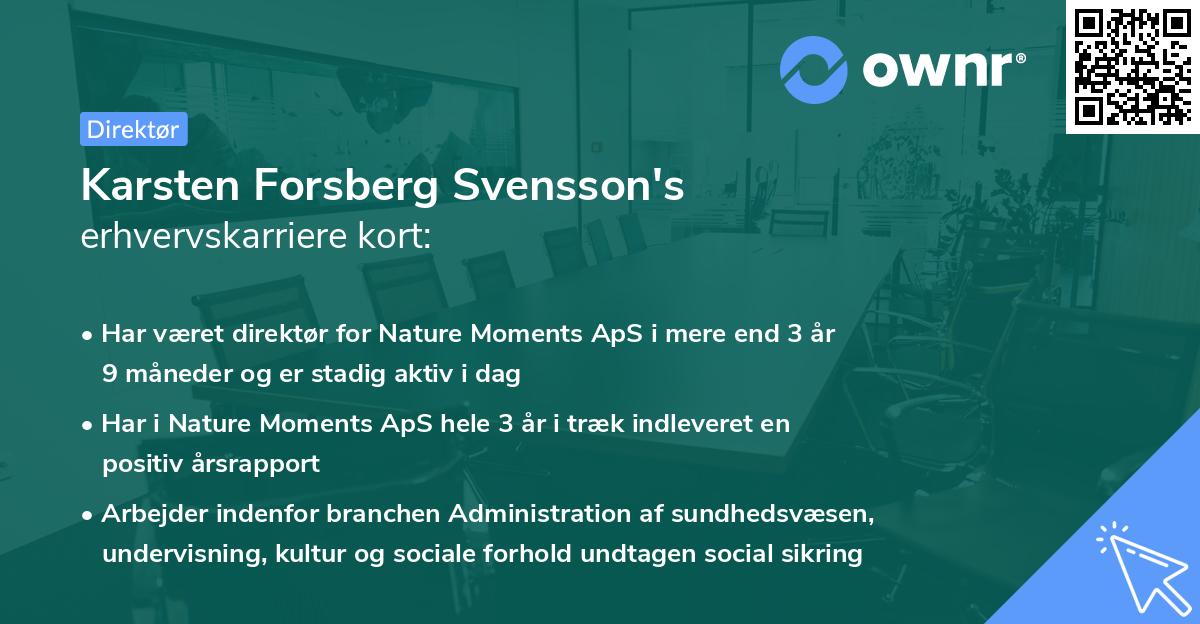 Karsten Forsberg Svensson's erhvervskarriere kort