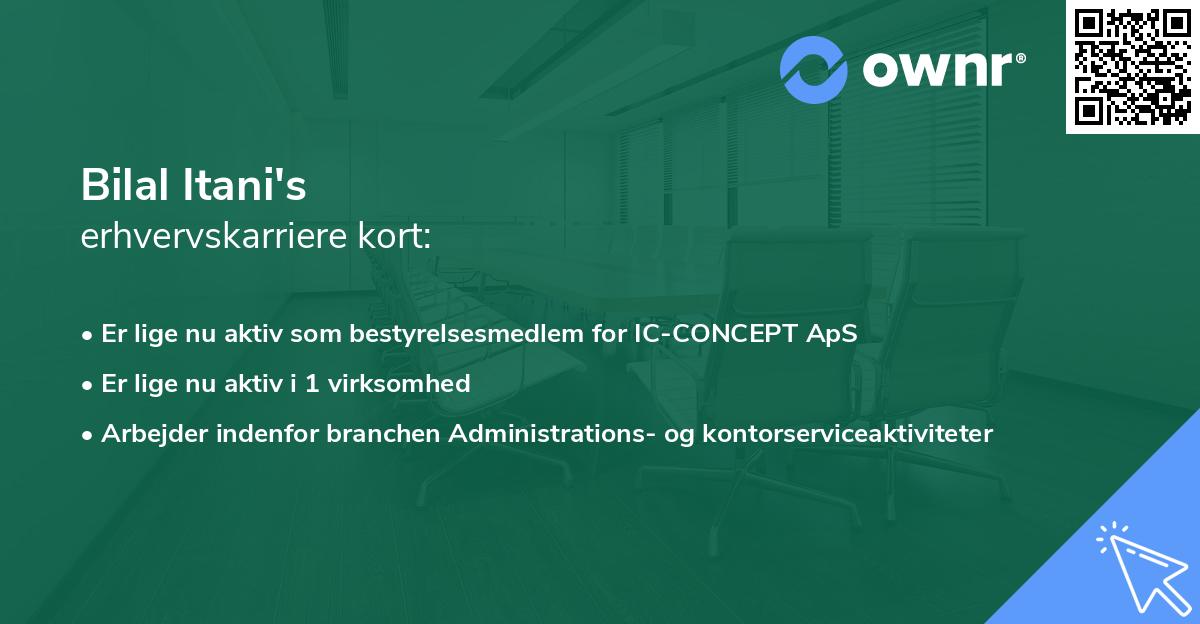 Bilal Itani's erhvervskarriere kort