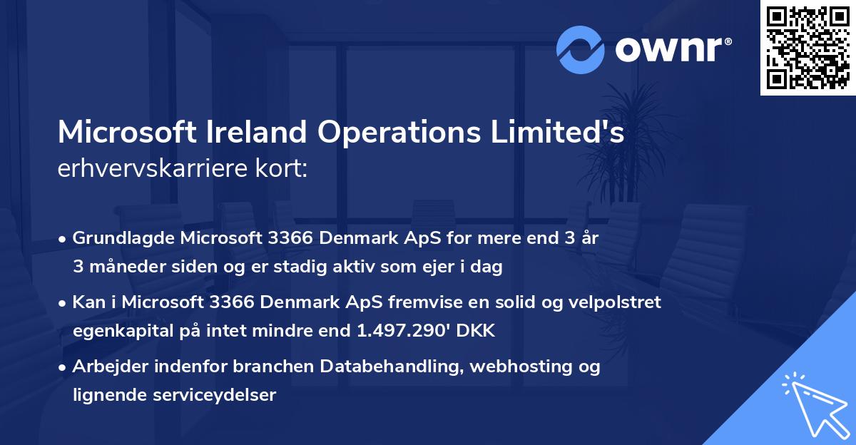 Microsoft Ireland Operations Limited's erhvervskarriere kort