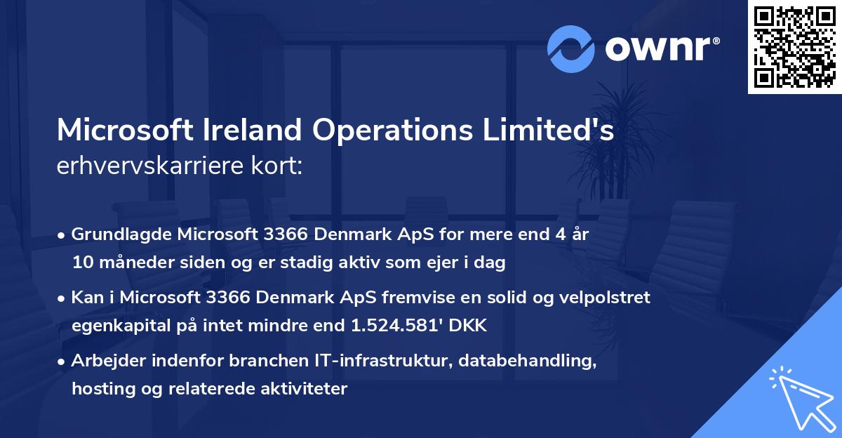 Microsoft Ireland Operations Limited's erhvervskarriere kort