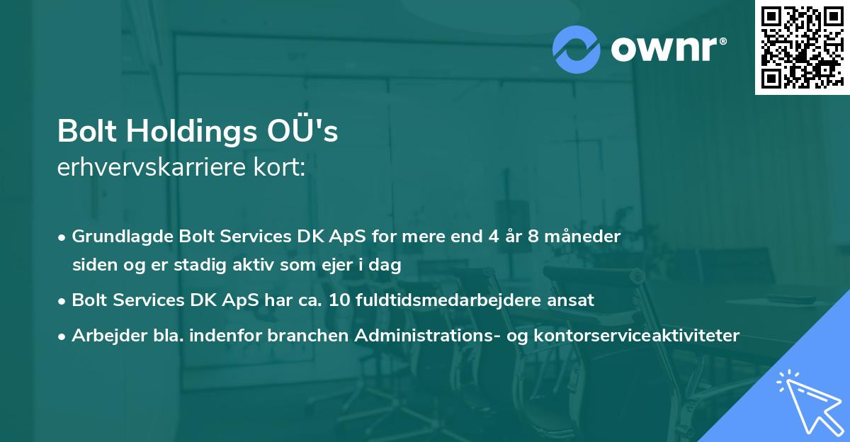 Bolt Holdings OÜ's erhvervskarriere kort