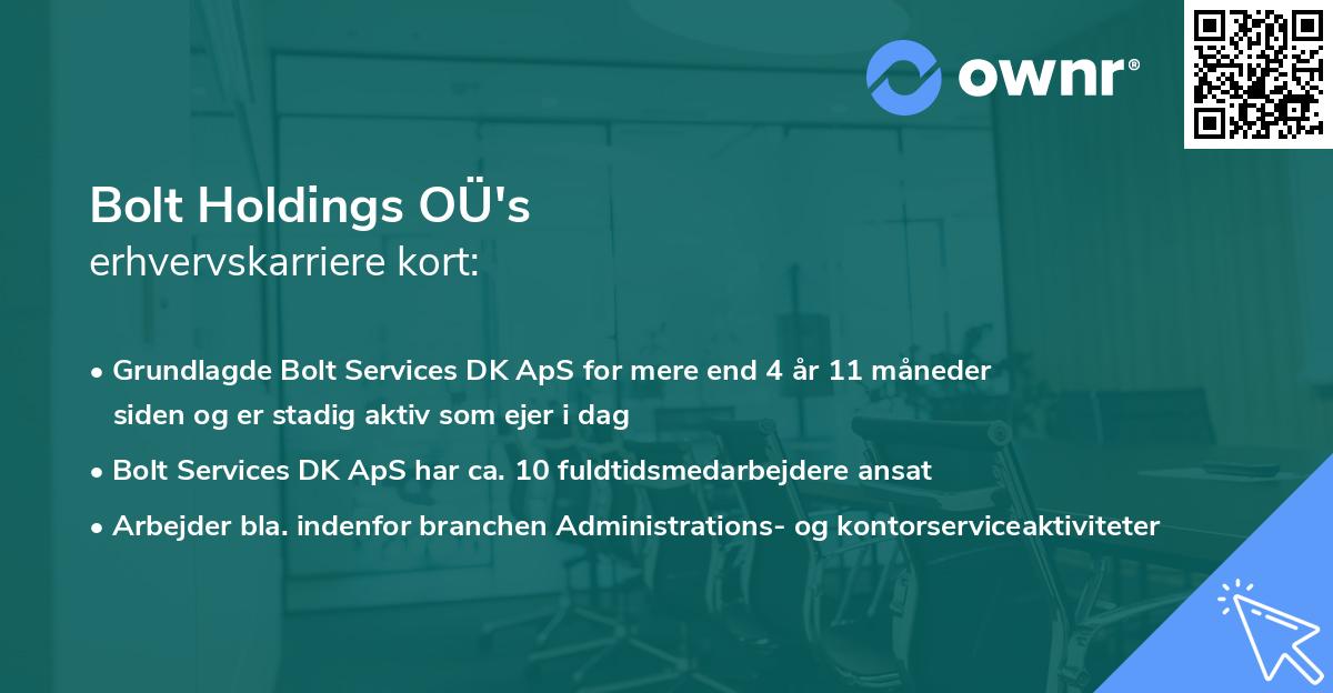 Bolt Holdings OÜ's erhvervskarriere kort