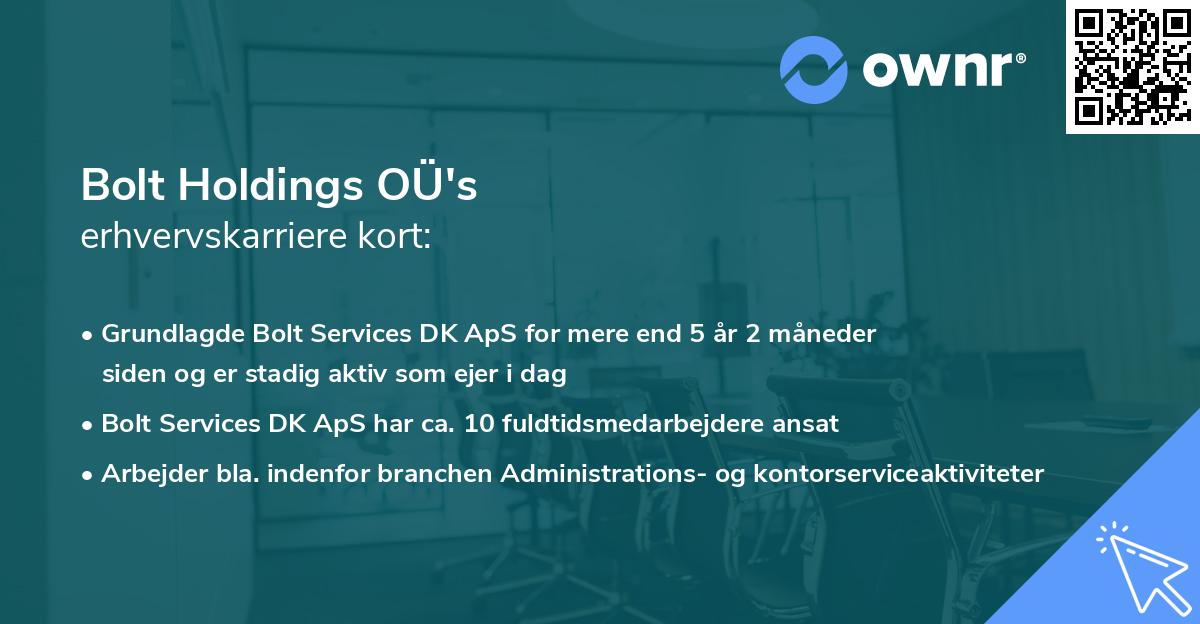 Bolt Holdings OÜ's erhvervskarriere kort