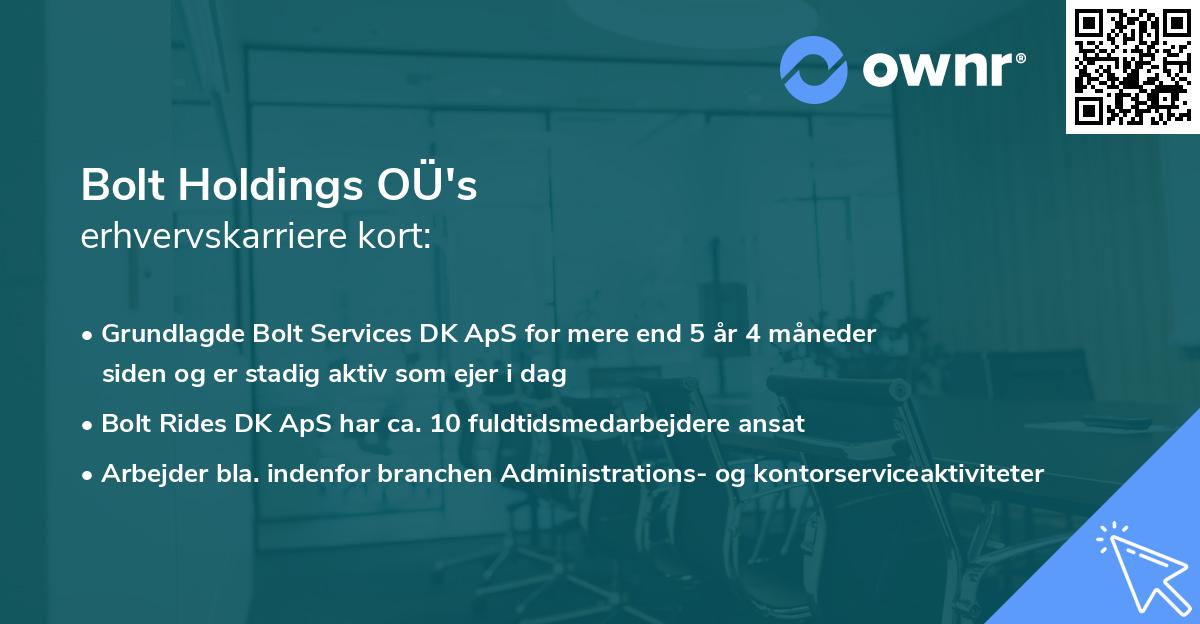 Bolt Holdings OÜ's erhvervskarriere kort