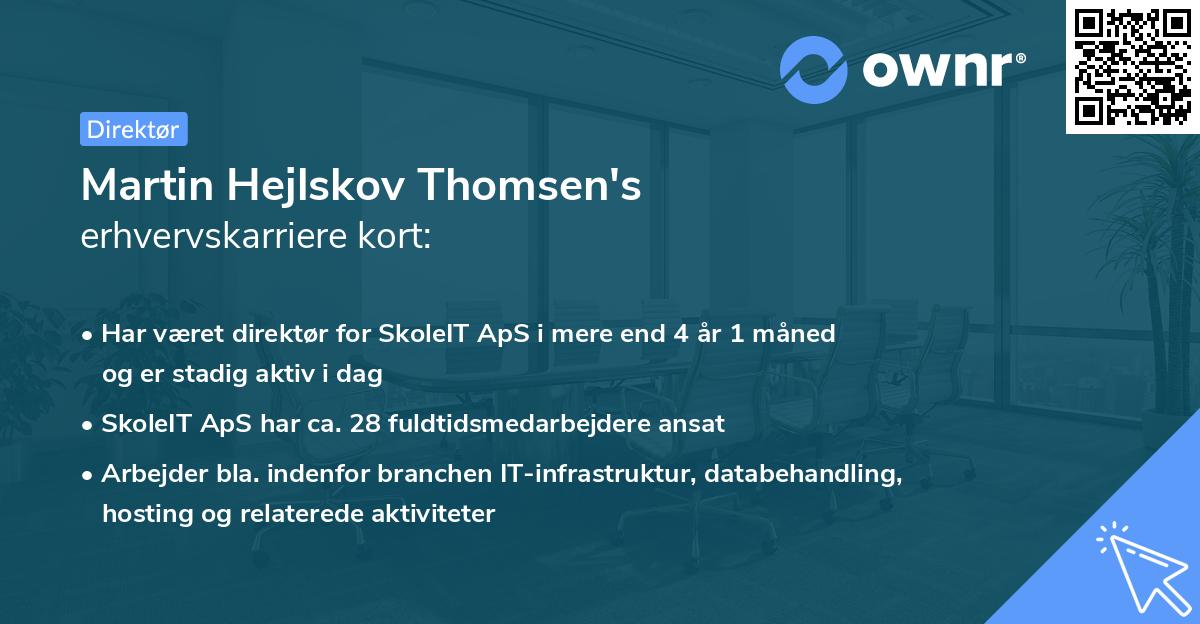 Martin Hejlskov Thomsen's erhvervskarriere kort