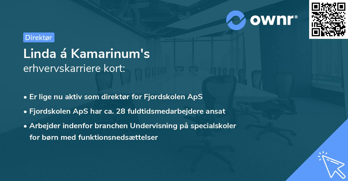 Linda á Kamarinum's erhvervskarriere kort