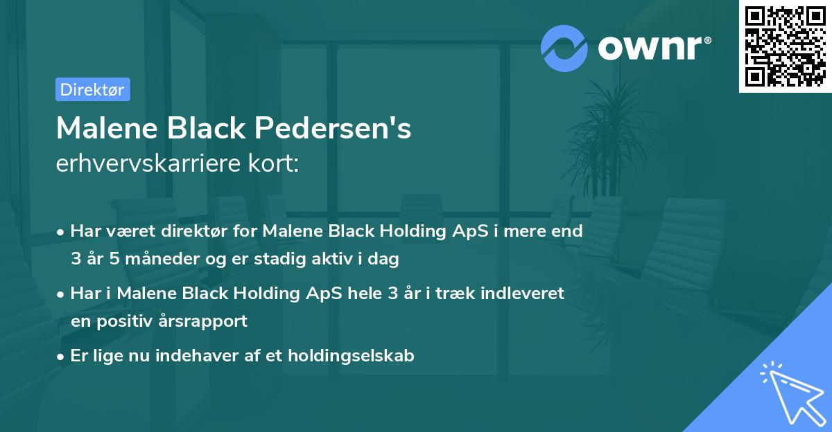 Malene Black Pedersen's erhvervskarriere kort