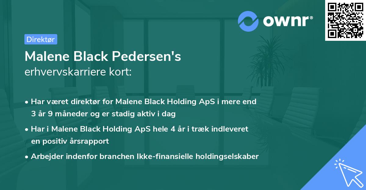 Malene Black Pedersen's erhvervskarriere kort