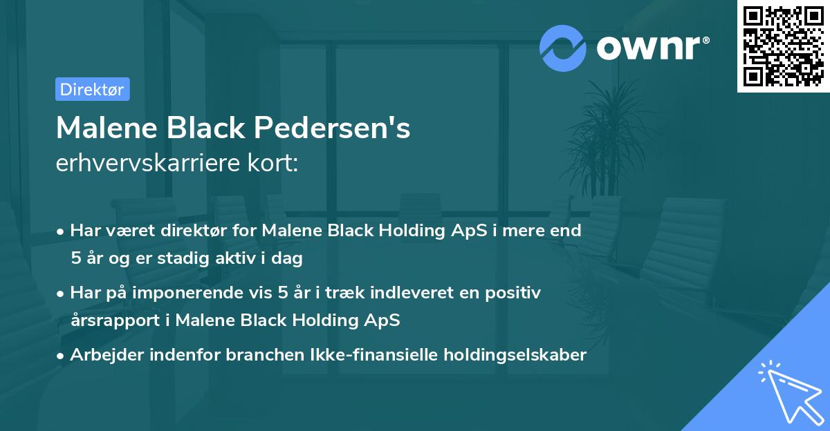 Malene Black Pedersen's erhvervskarriere kort