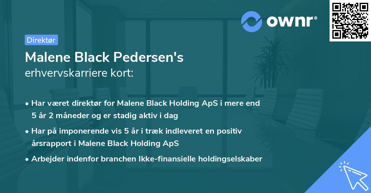 Malene Black Pedersen's erhvervskarriere kort