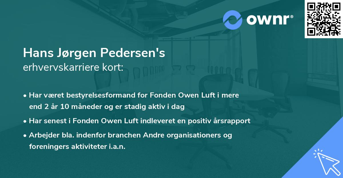 Hans Jørgen Pedersen's erhvervskarriere kort