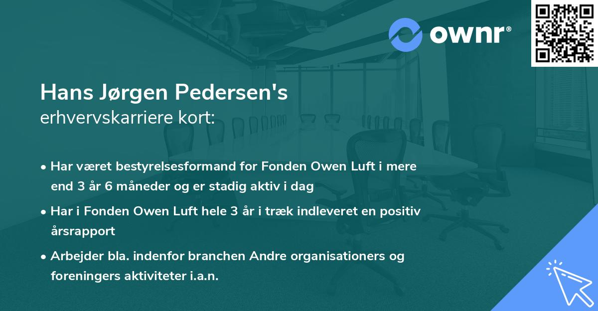 Hans Jørgen Pedersen's erhvervskarriere kort
