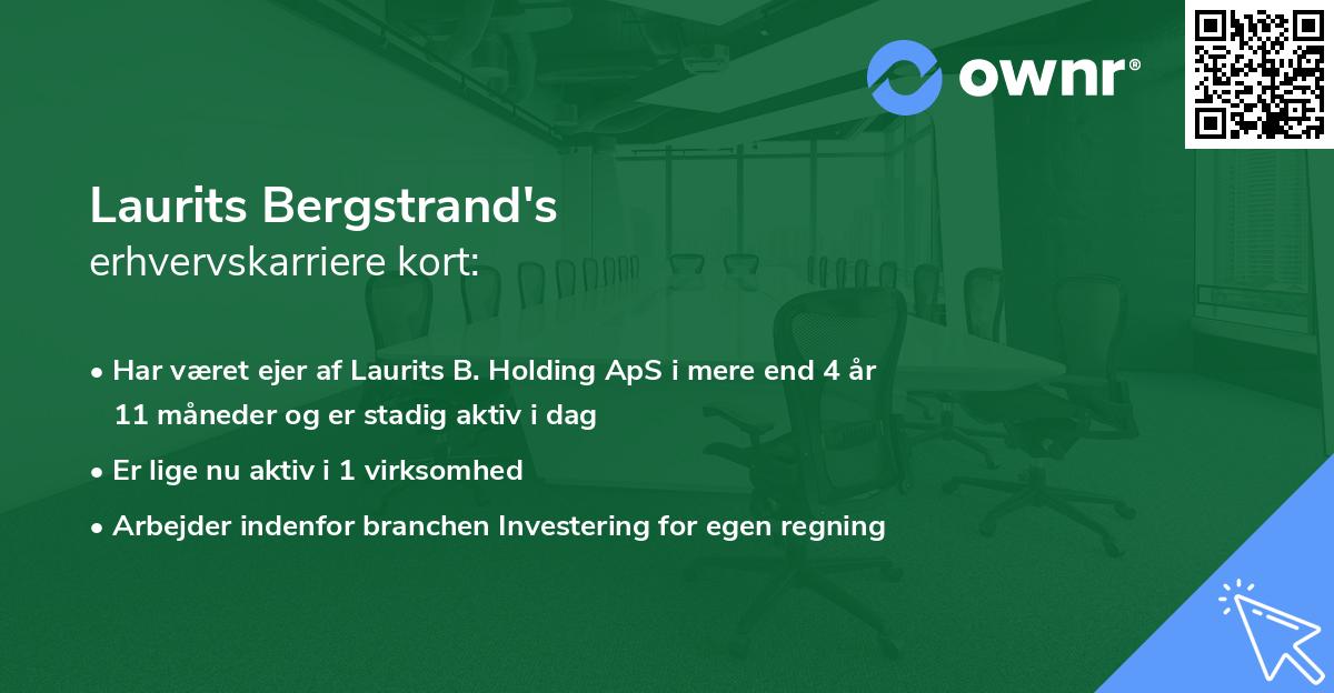 Laurits Bergstrand's erhvervskarriere kort