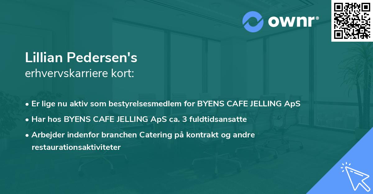 Lillian Pedersen's erhvervskarriere kort