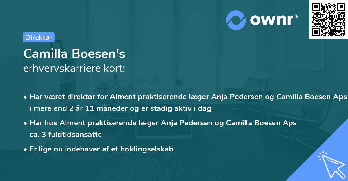 Camilla Boesen's erhvervskarriere kort