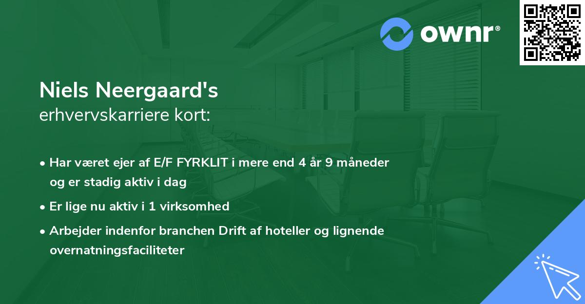 Niels Neergaard's erhvervskarriere kort