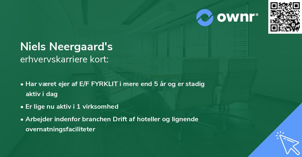 Niels Neergaard's erhvervskarriere kort