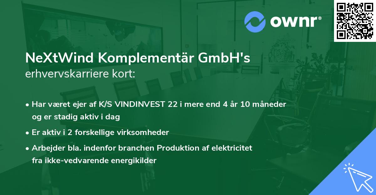 NeXtWind Komplementär GmbH's erhvervskarriere kort