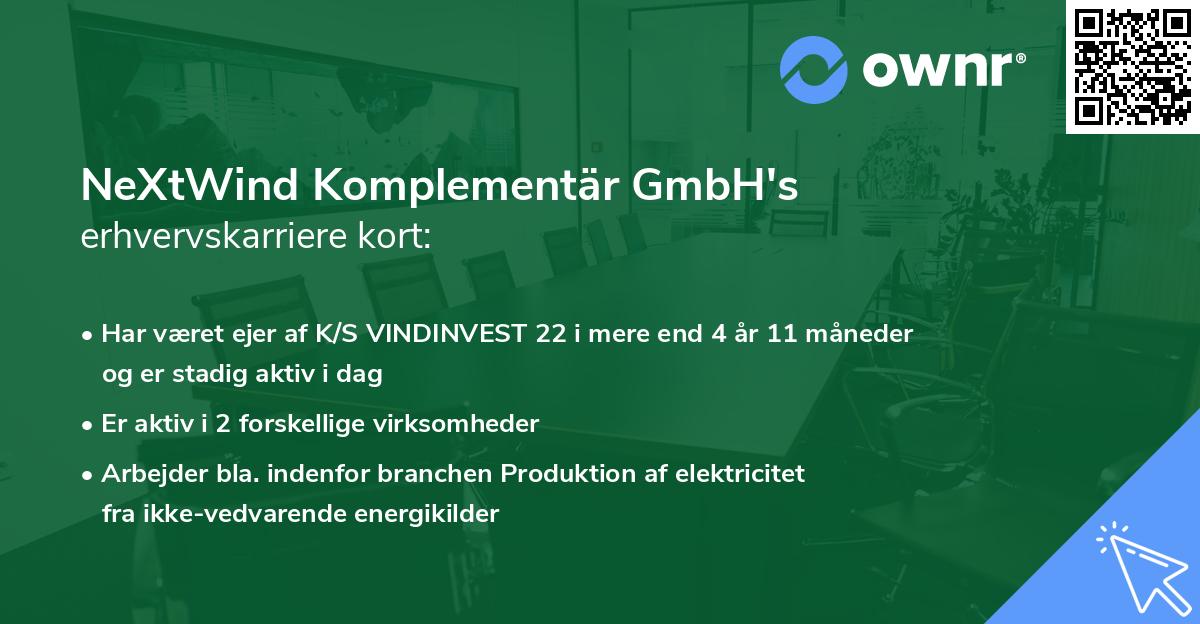 NeXtWind Komplementär GmbH's erhvervskarriere kort